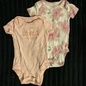Carter's Peach and Floral Bodysuits
